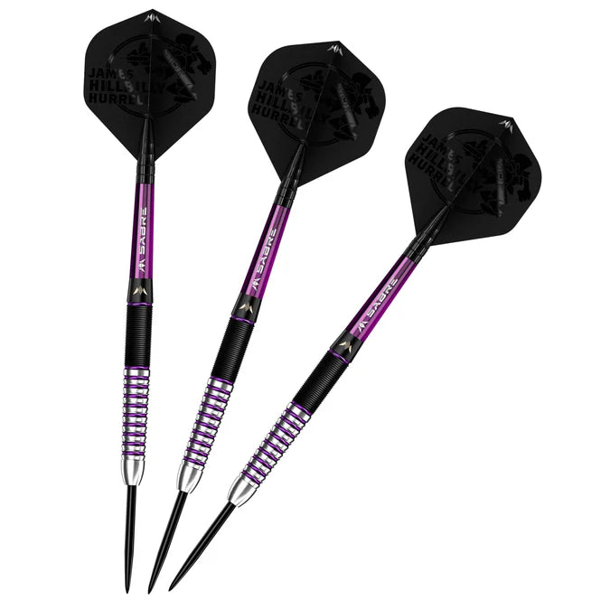 Mission James Hurrell Hillbilly Black & Purple 90% Tungsten Steel Tip Dart Set