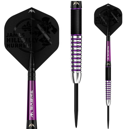 Mission James Hurrell Hillbilly Black & Purple 90% Tungsten Steel Tip Dart Set