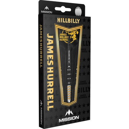 Mission James Hurrell Black PVD & Yellow 95% Tungsten Steel Tip Dart Set