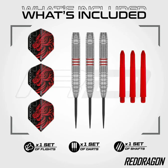Red Dragon Jonny Clayton Brass Steel Tip Dart Set