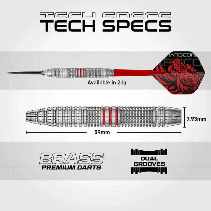 Red Dragon Jonny Clayton Brass Steel Tip Dart Set