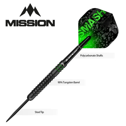 Mission Martin Lukeman Smash Black Titanium 90% Tungsten Steel Tip Dart Set