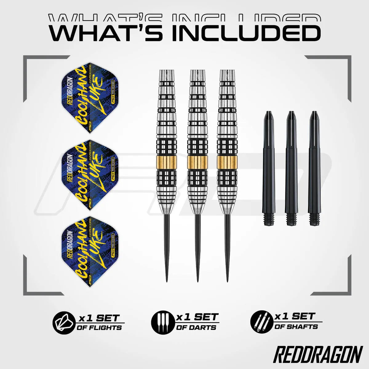 Red Dragon Luke Humphries Brass Steel Tip Dart Set