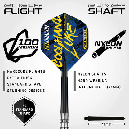 Red Dragon Luke Humphries Brass Steel Tip Dart Set