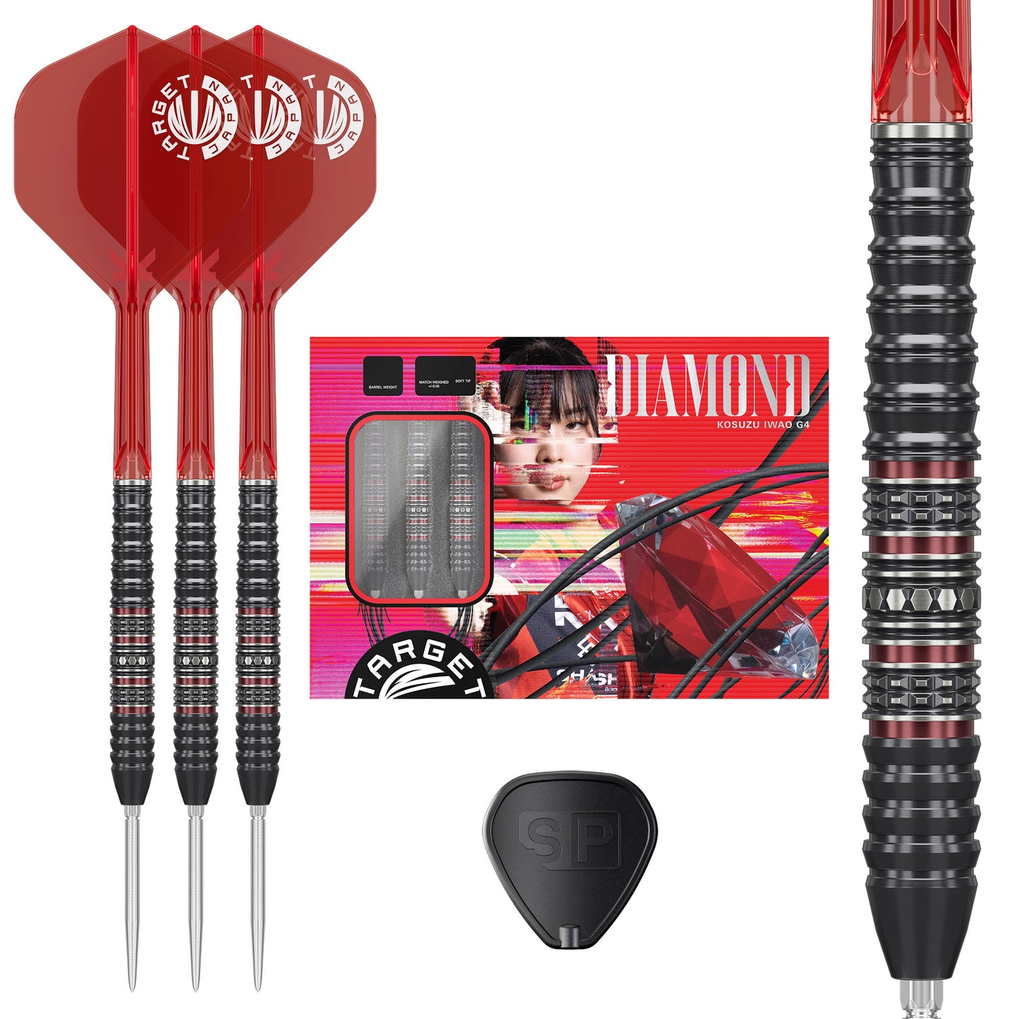Target Japan Kosuzu Iwao Diamond Gen 4 90% Tungsten Swiss Point Steel Tip Dart Set