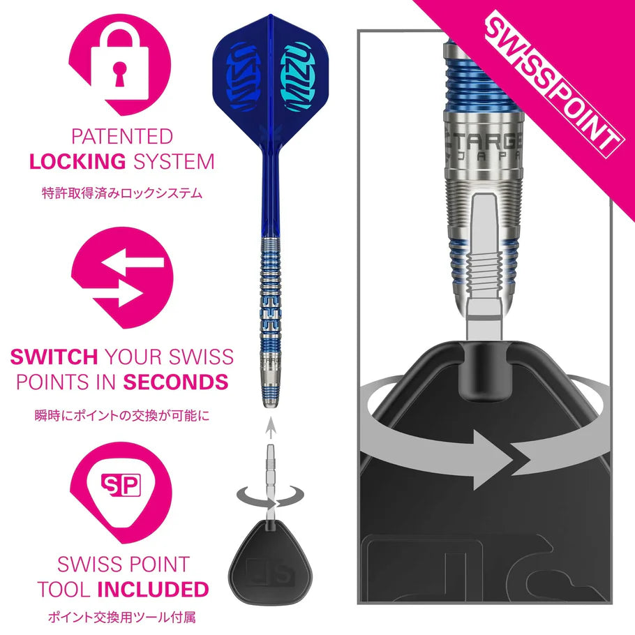 Target Japan Mizu 01 90% Tungsten Swiss Point Steel Tip Dart Set