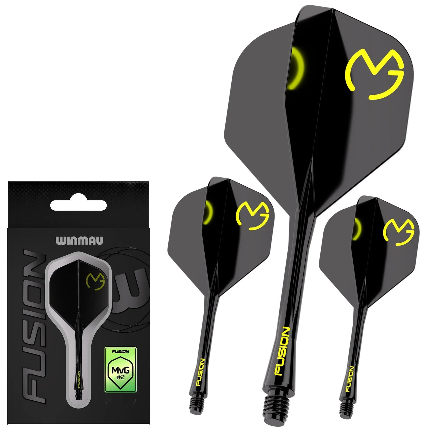 Winmau Fusion MVG Black & Green No2 Integrated Flight & Shaft