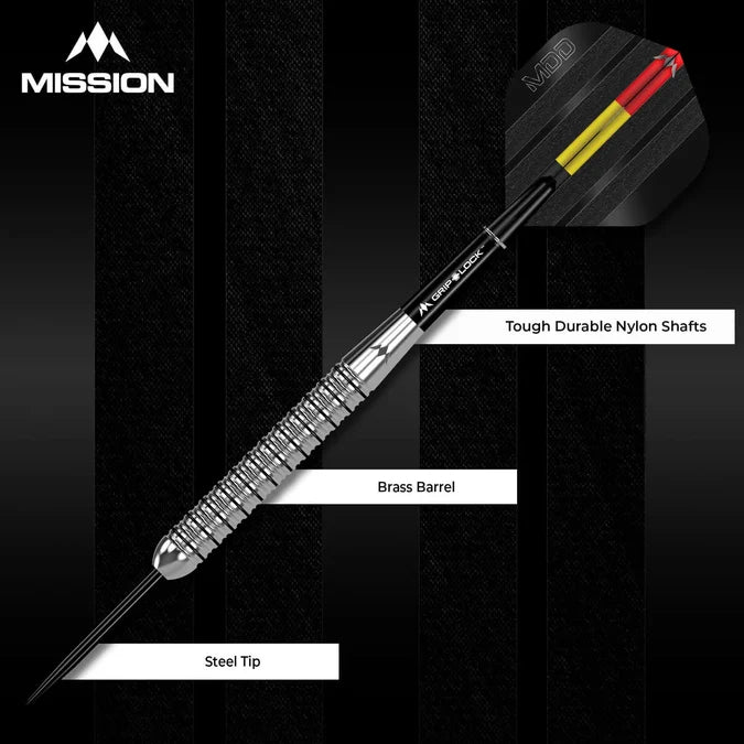 Mission Mike De Decker Silver Brass Steel Tip Dart Set