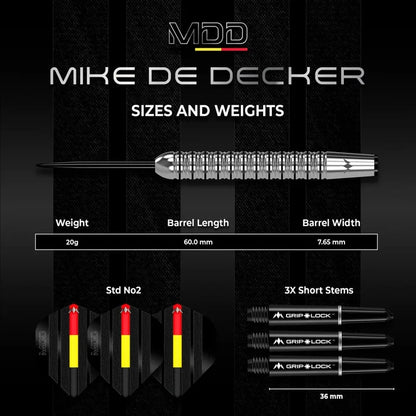Mission Mike De Decker Silver Brass Steel Tip Dart Set