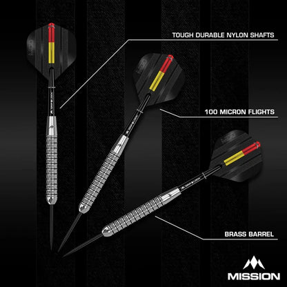 Mission Mike De Decker Silver Brass Steel Tip Dart Set