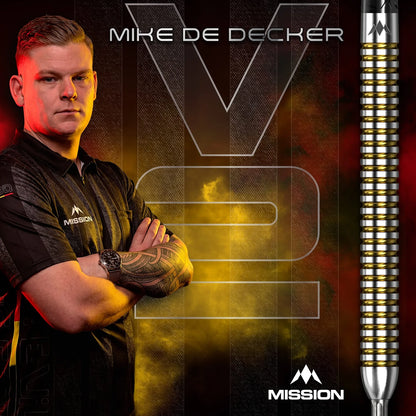Mission Mike De Decker V2 Silver & Gold R2.5 95% Tungsten Steel Tip Dart Set