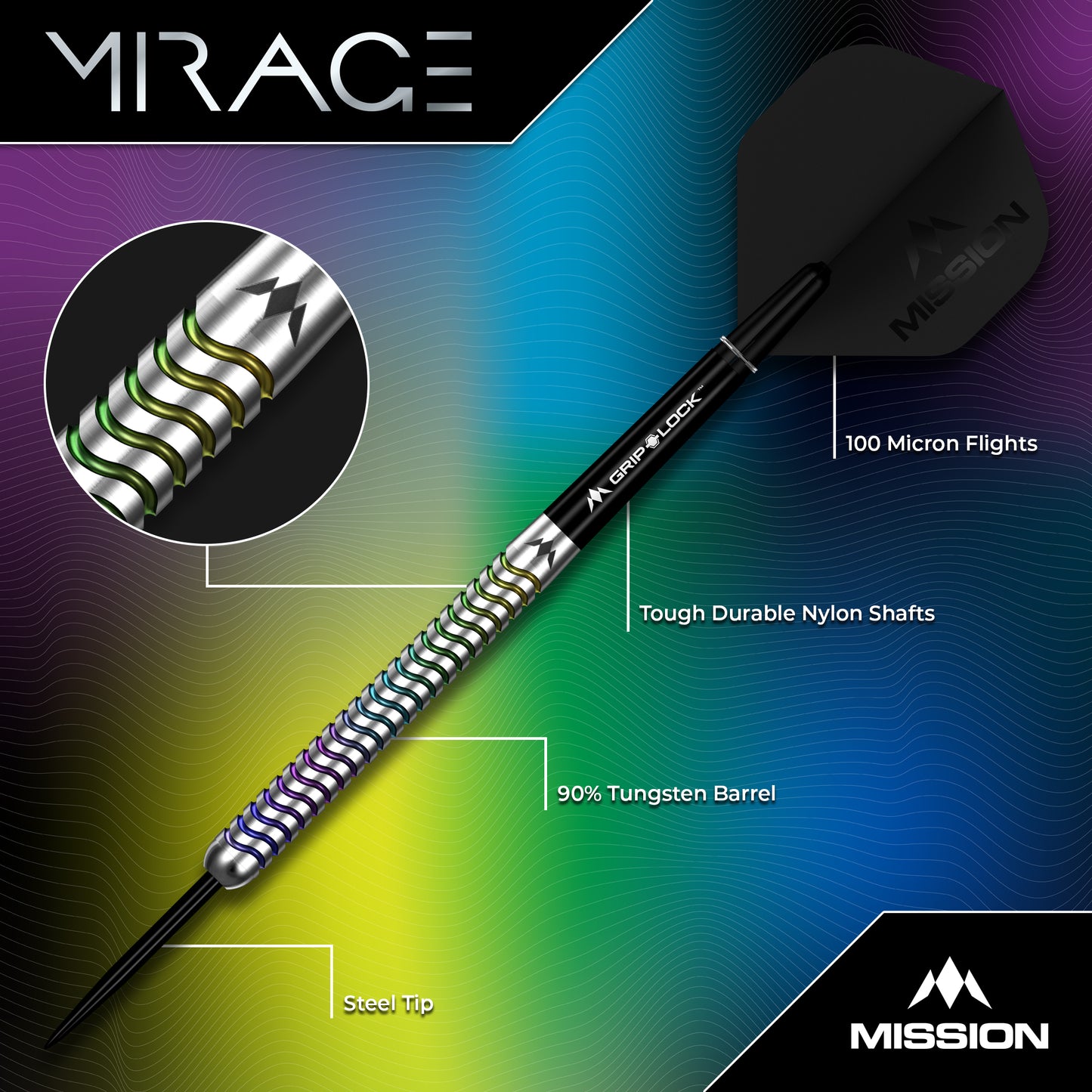 Mission Mirage 90% Tungsten Steel Tip Dart Set