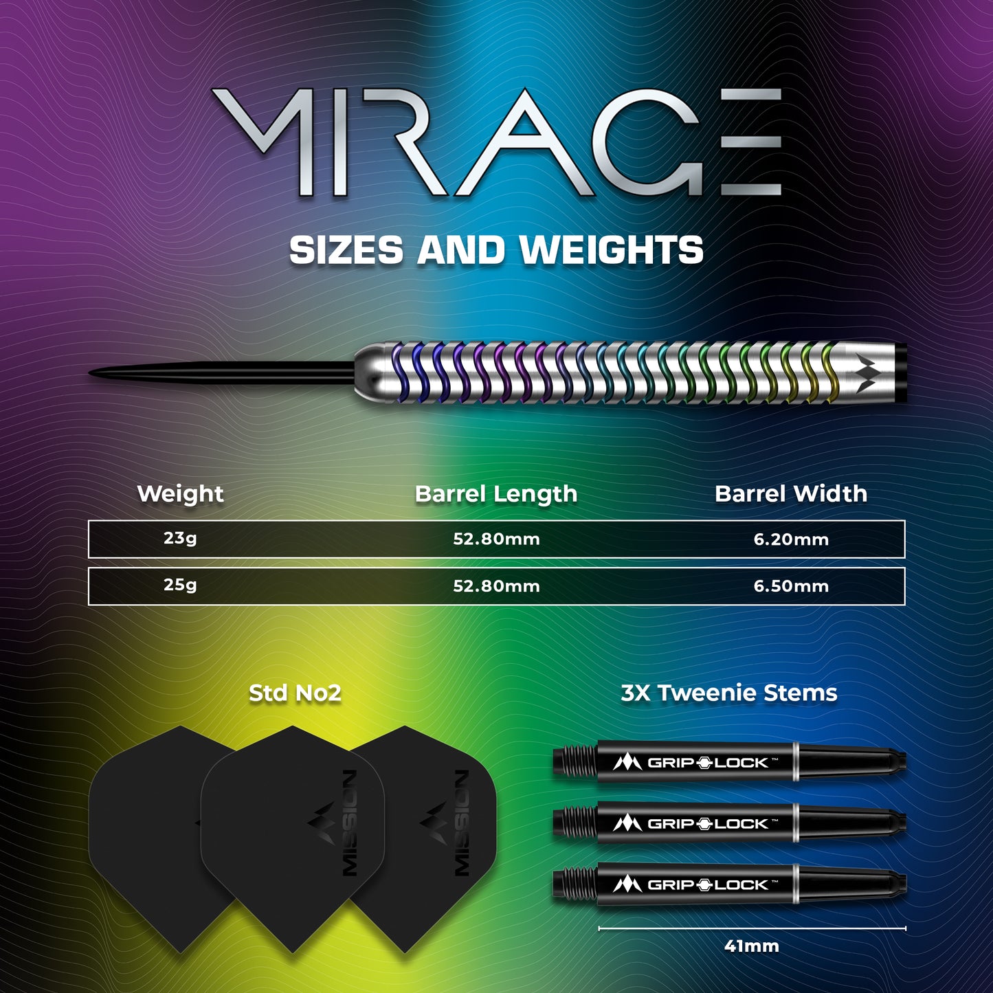 Mission Mirage 90% Tungsten Steel Tip Dart Set