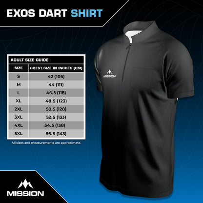 Mission EXOS Cool Collarless Black Dart Shirt