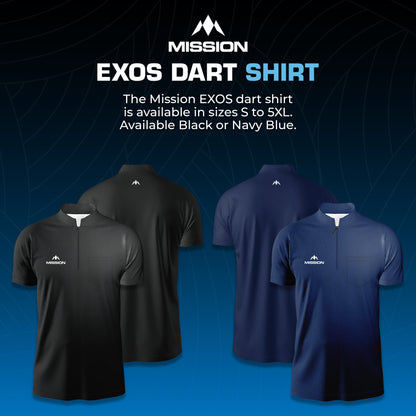 Mission EXOS Cool Collarless Black Dart Shirt