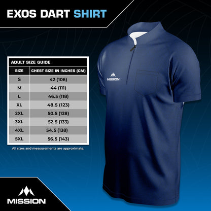 Mission EXOS Cool Collarless Navy Blue Dart Shirt