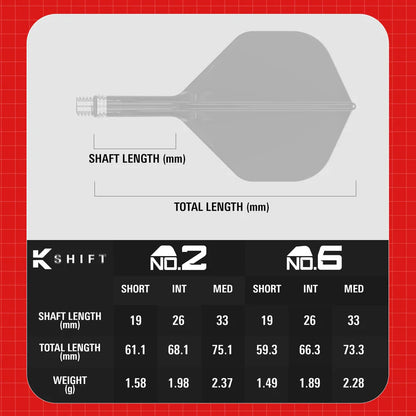 Target K-Shift White No6 Spinning Integrated Flight & Shaft