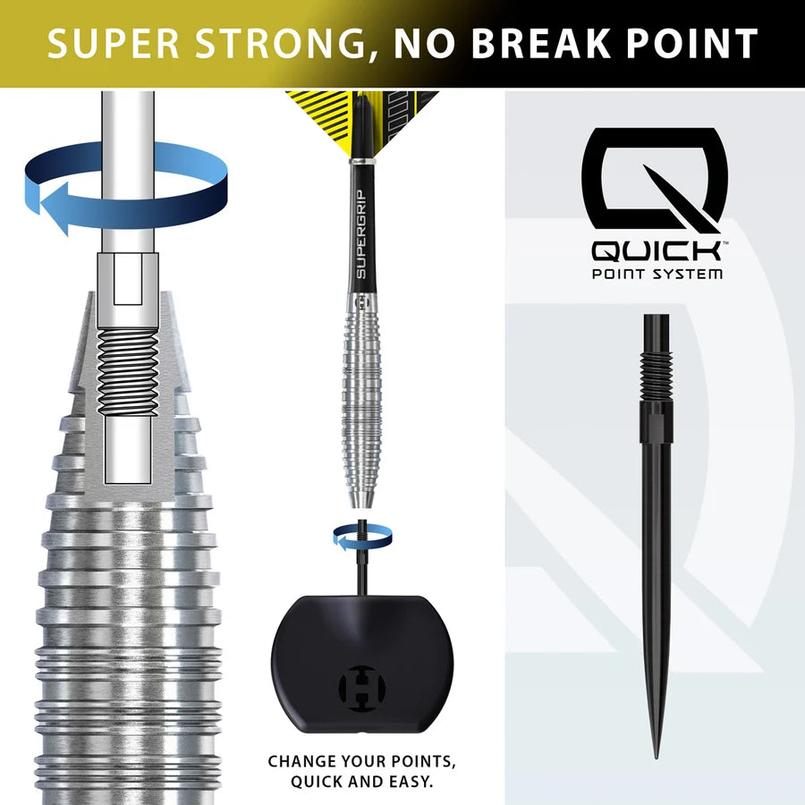Harrows NX90 Bomb 90% Tungsten Quick Point Steel Tip Dart Set