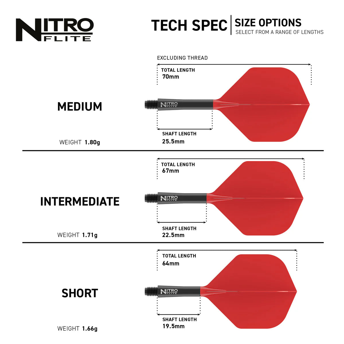 Red Dragon Nitro Flite Black Shaft and Red Flight