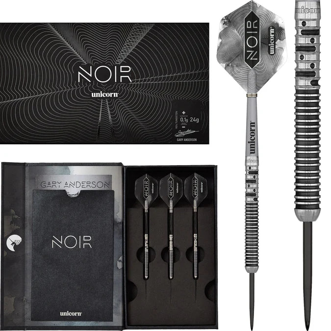 Unicorn Gary Anderson Noir Phase 5 90% Tungsten Steel Tip Dart Set