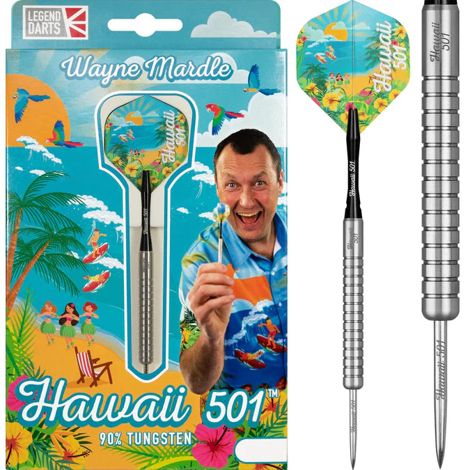 Legend Wayne Mardle Hawaii 501 90% Tungsten Natural Dart Set