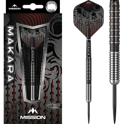 Mission Makara Darts Graphite PVD Black M1 90% Tungsten Steel Tip Dart Set