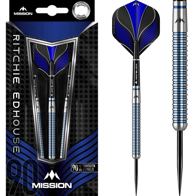Mission Ritchie Edhouse Blue 90% Tungsten Steel Tip Dart Set