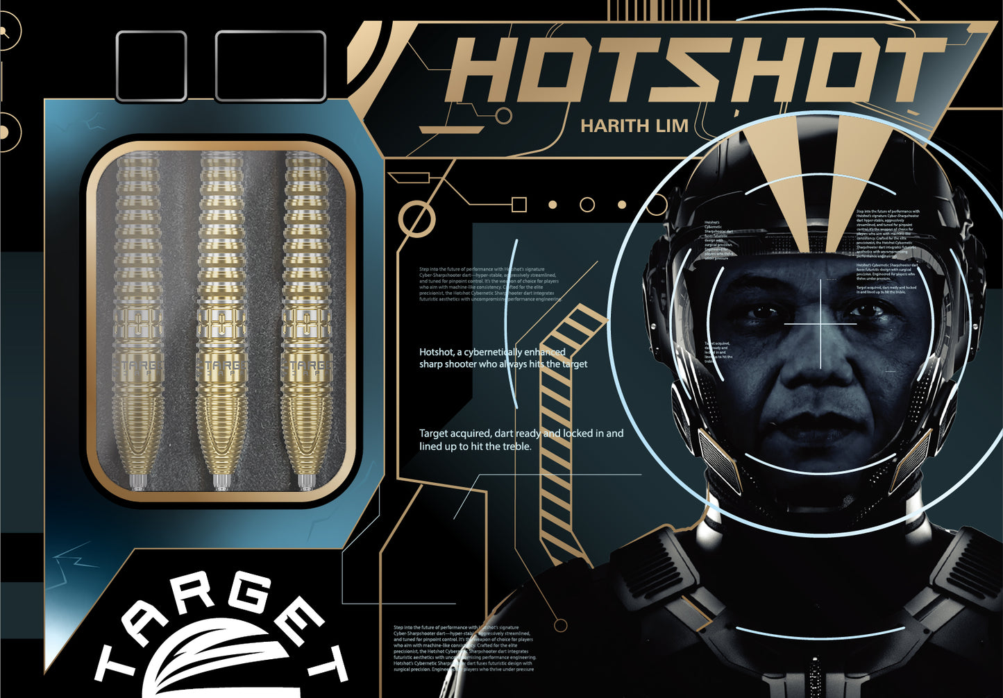 Target Japan Harith Lim Hot Shot Gen 3 90% Tungsten Swiss Point Steel Tip Dart Set