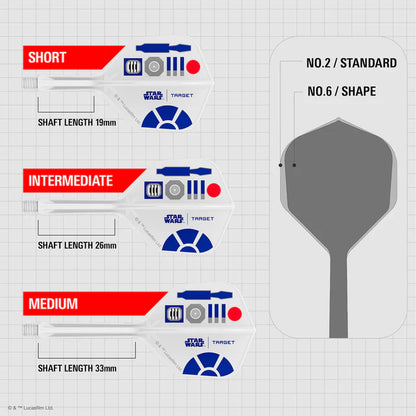 Target Star Wars™ K-Flex R2-D2 No6 Dart Flights