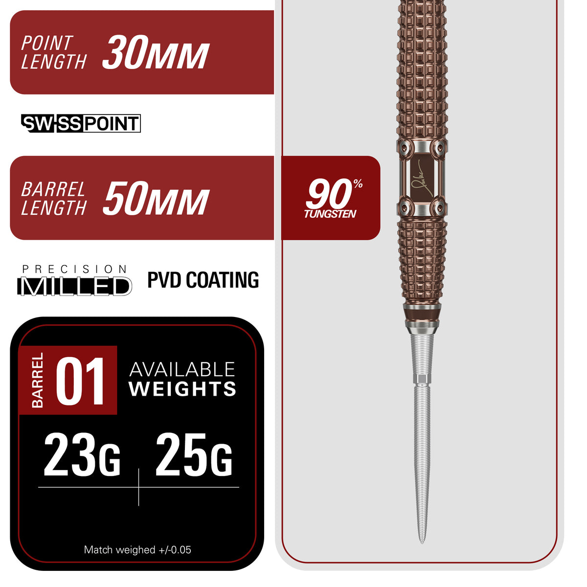 Target Japan Paul Lim The Legend G10 90% Tungsten Swiss Point Steel Tip Dart Set