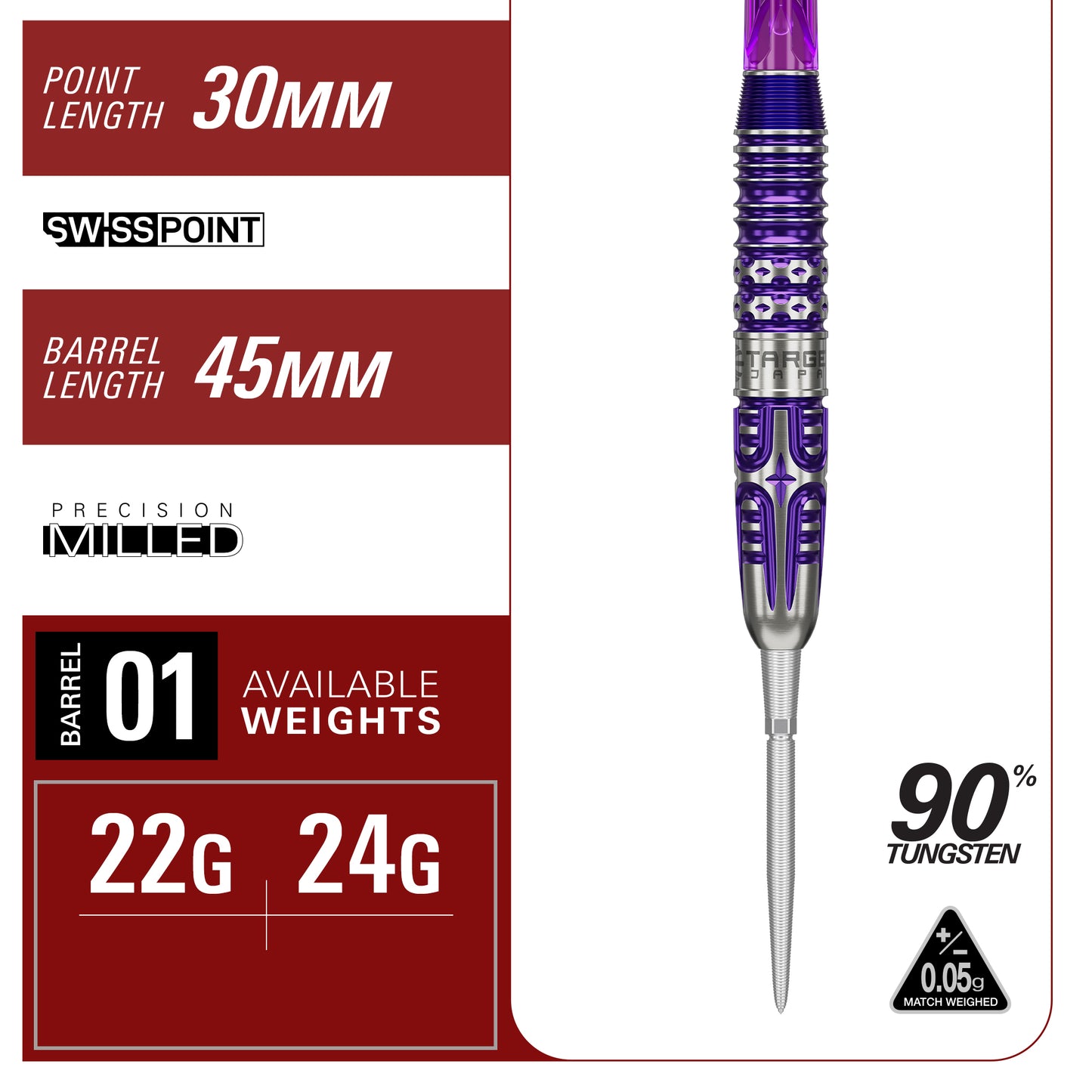 Target Japan Kasumi Sato Endeavour Gen 3 90% Tungsten Swiss Point Steel Tip Dart Set