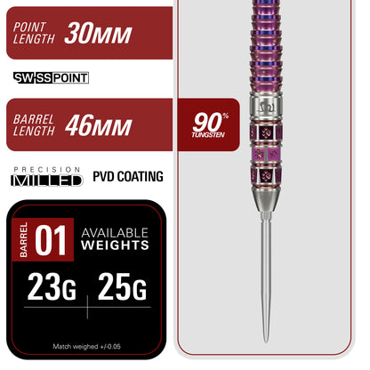 Target Japan Mayuko Morito Mayo G8 90% Tungsten Swiss Point Steel Tip Dart Set