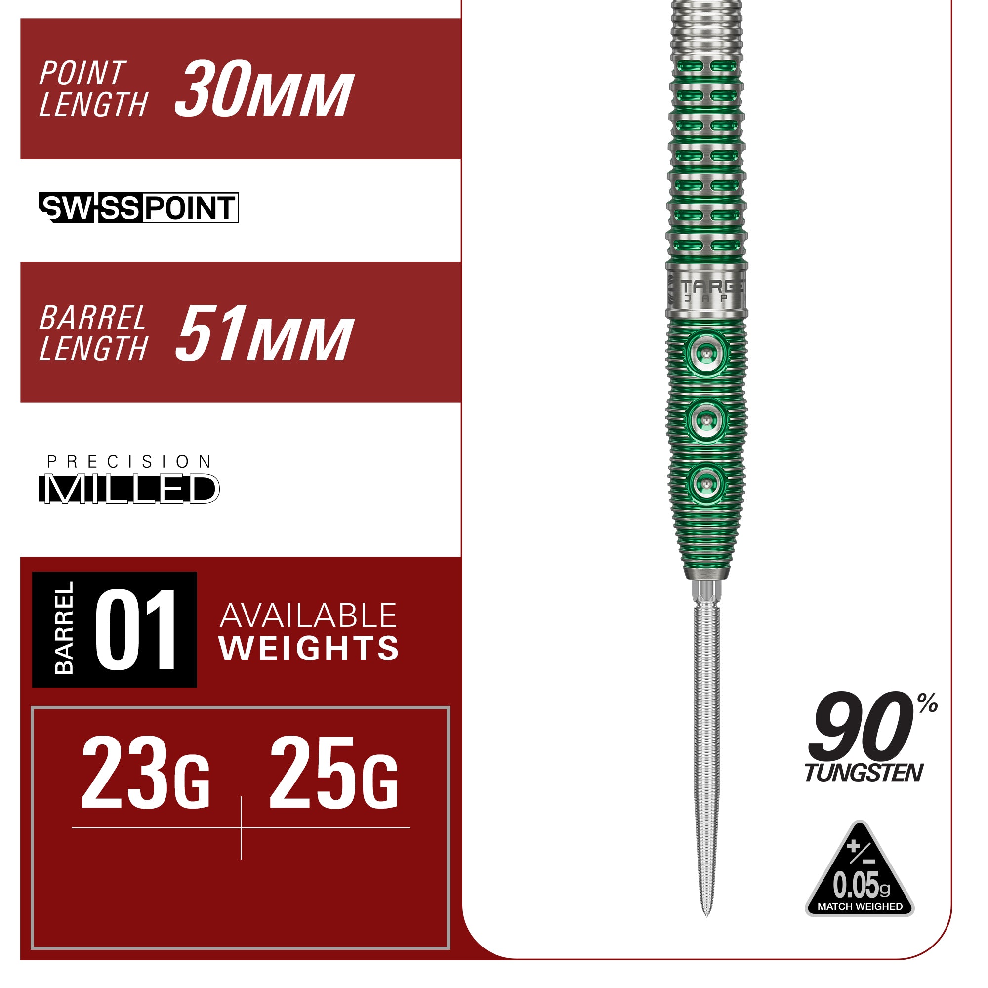 Target Japan Motomu Sakai Xeno Gen 1 90% Tungsten Swiss Point