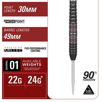 Target Japan Kosuzu Iwao Diamond Gen 4 90% Tungsten Swiss Point Steel Tip Dart Set