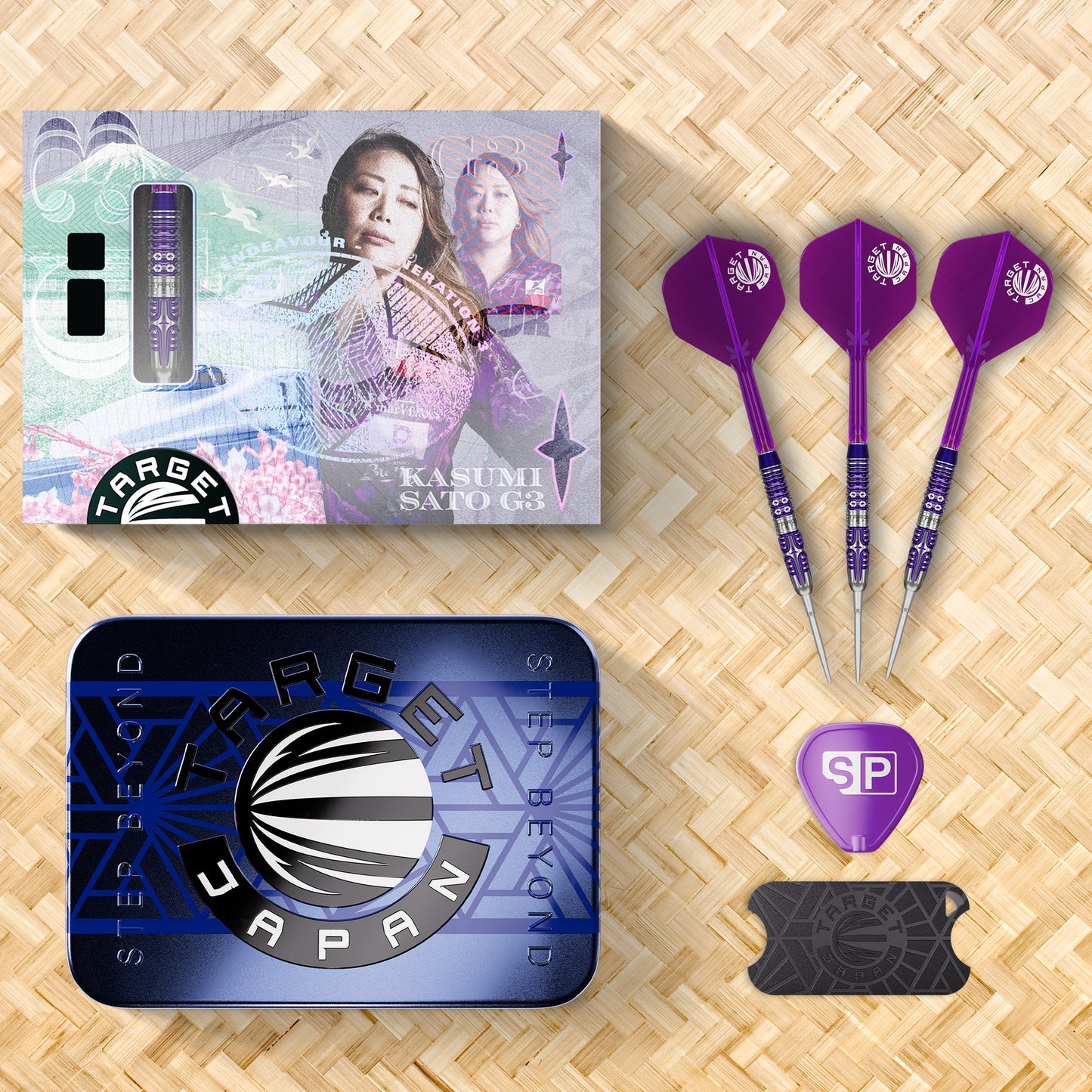 Target Japan Kasumi Sato Endeavour Gen 3 90% Tungsten Swiss Point Steel Tip Dart Set