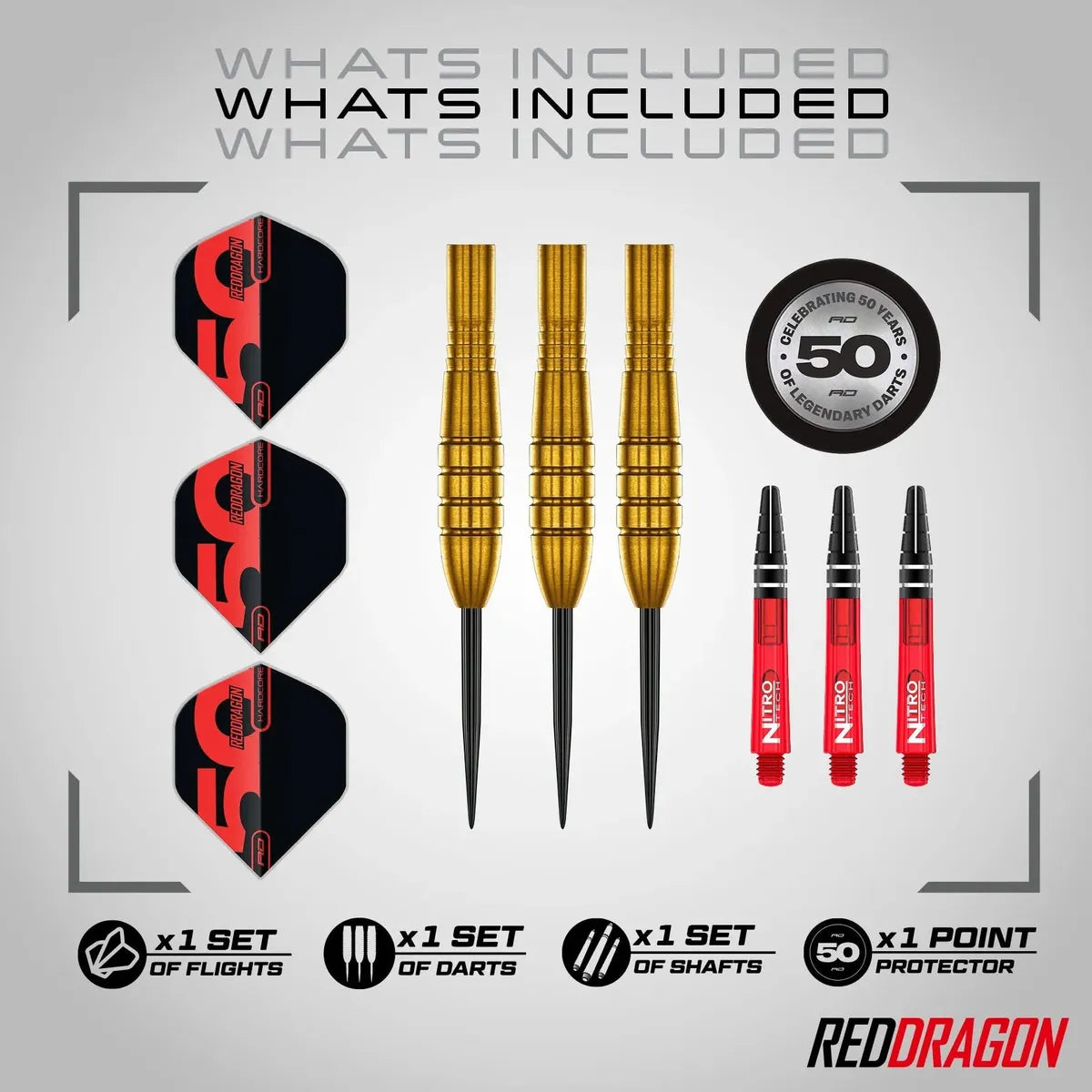 Red Dragon Golden Virgin 5 90% Tungsten Steel Tip Dart Set