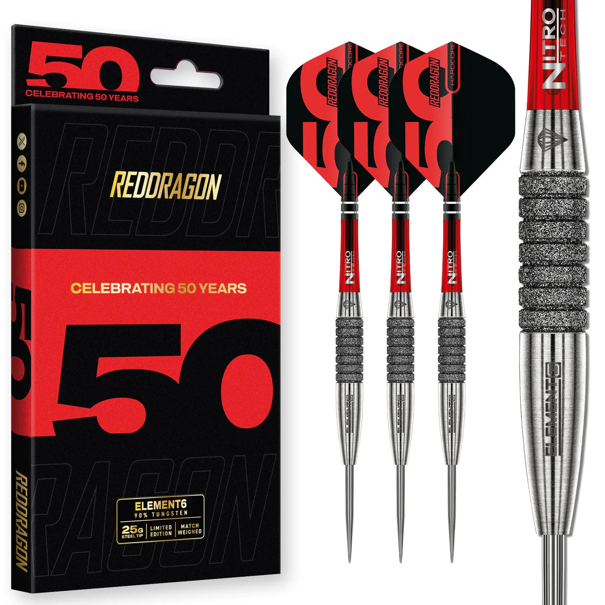 Red Dragon Element 6C 90% Tungsten Steel Tip Dart Set