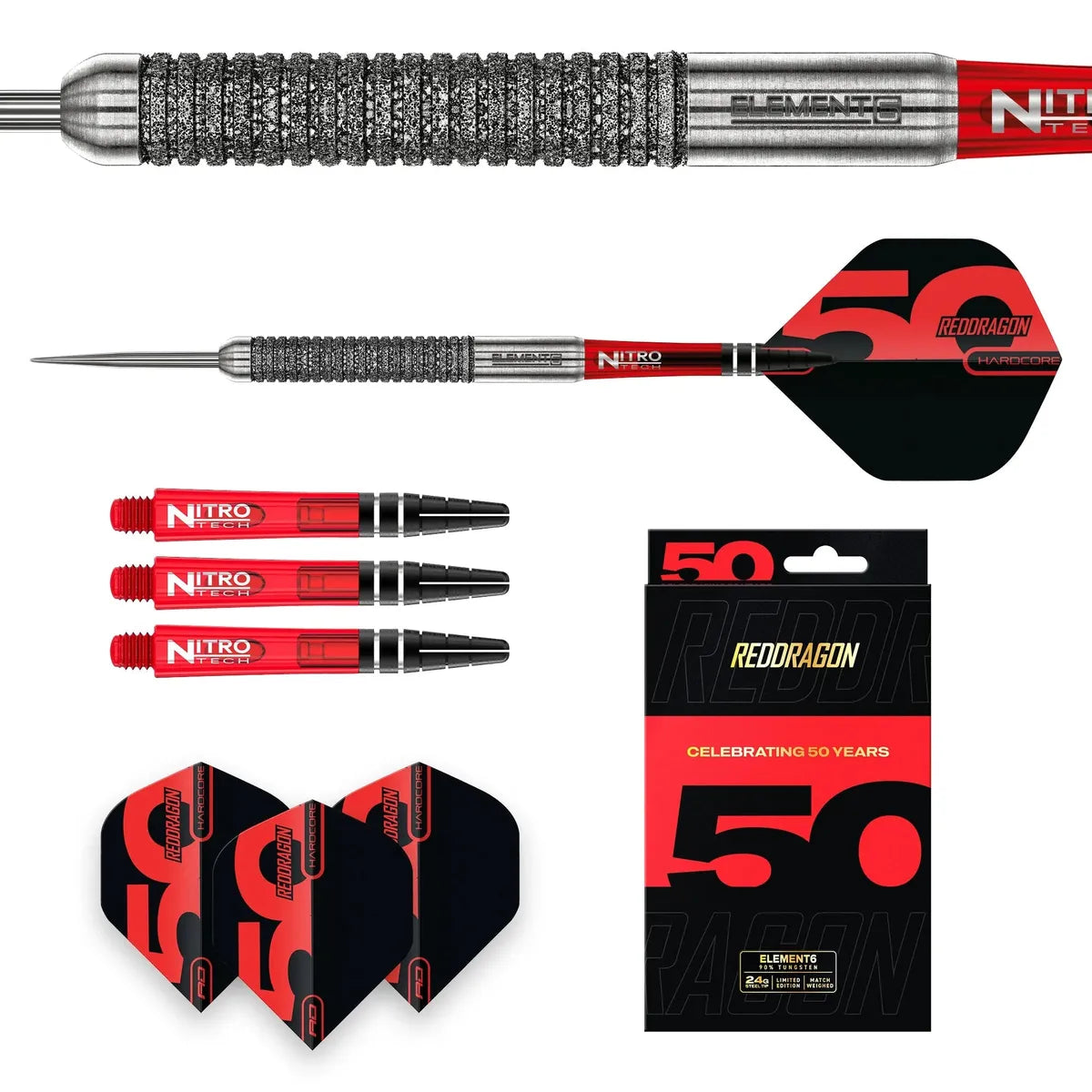 Red Dragon Element 6B 90% Tungsten Steel Tip Dart Set