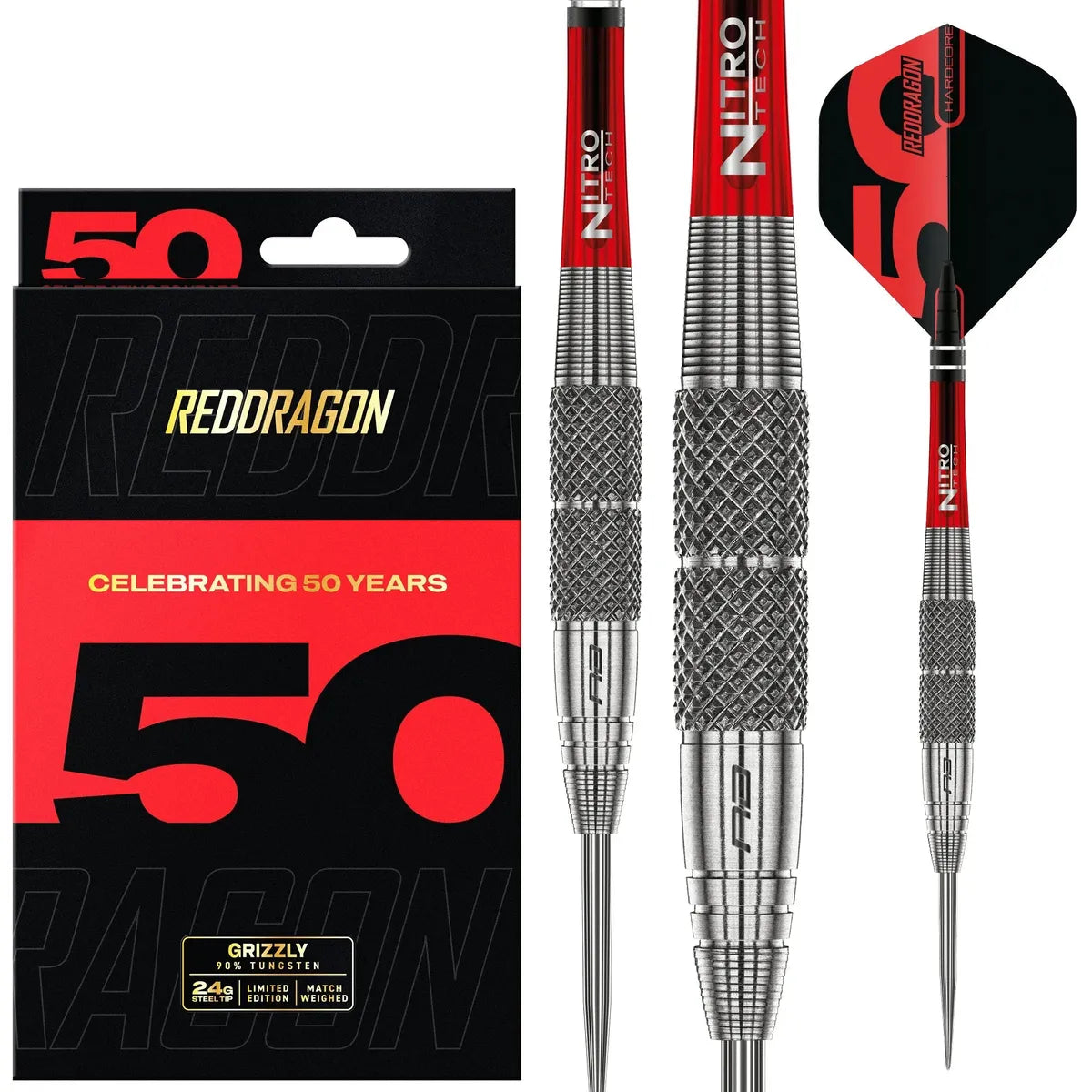 Red Dragon Grizzly 2 85% Tungsten Steel Tip Dart Set