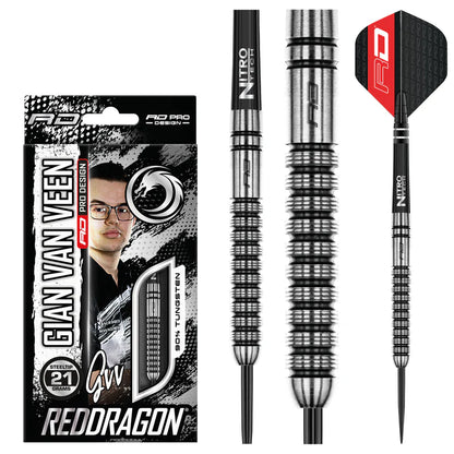Red Dragon Gian Van Veen 90% Tungsten Steel Tip Dart Set