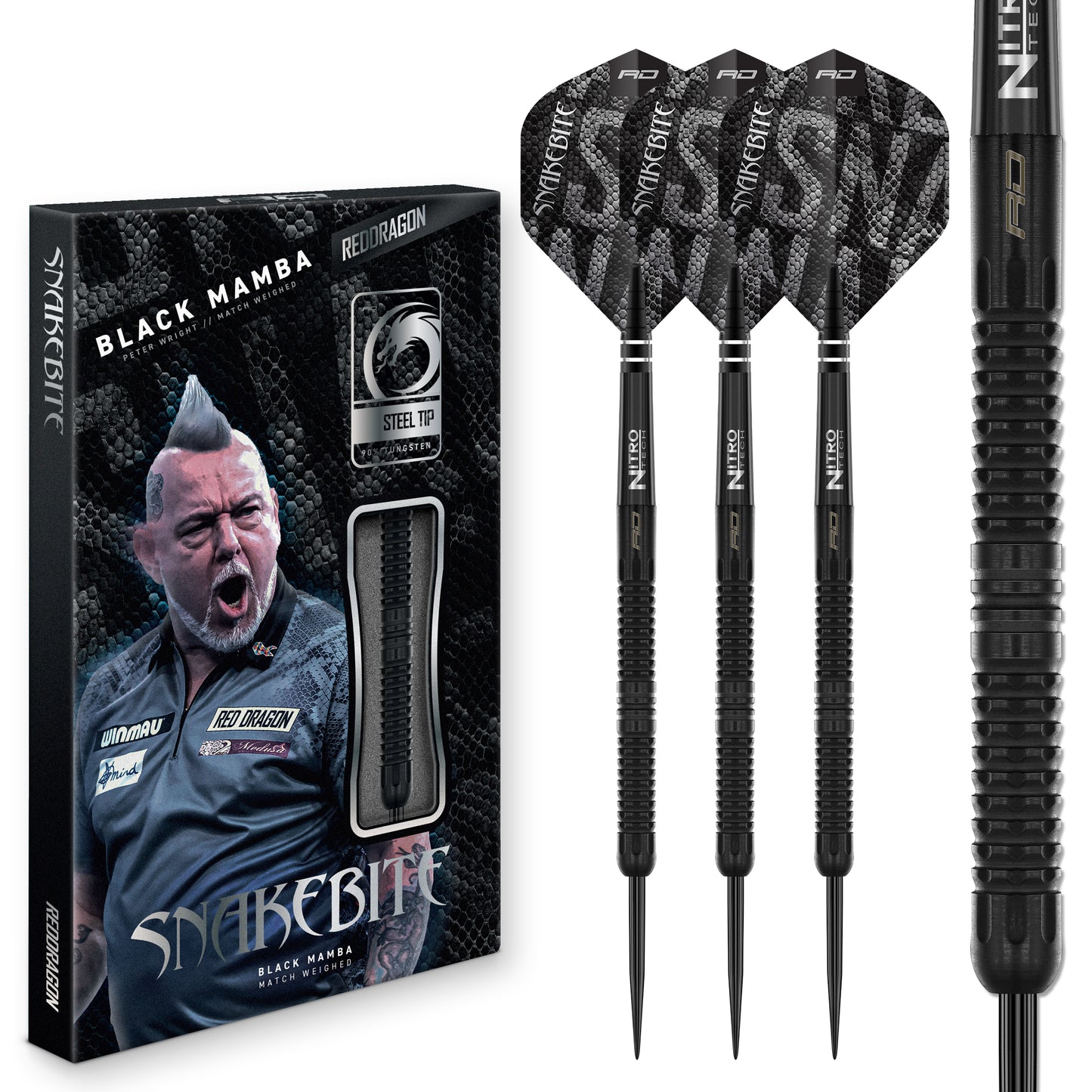 Red Dragon Peter Wright Mamba Steel Tip Dart Set