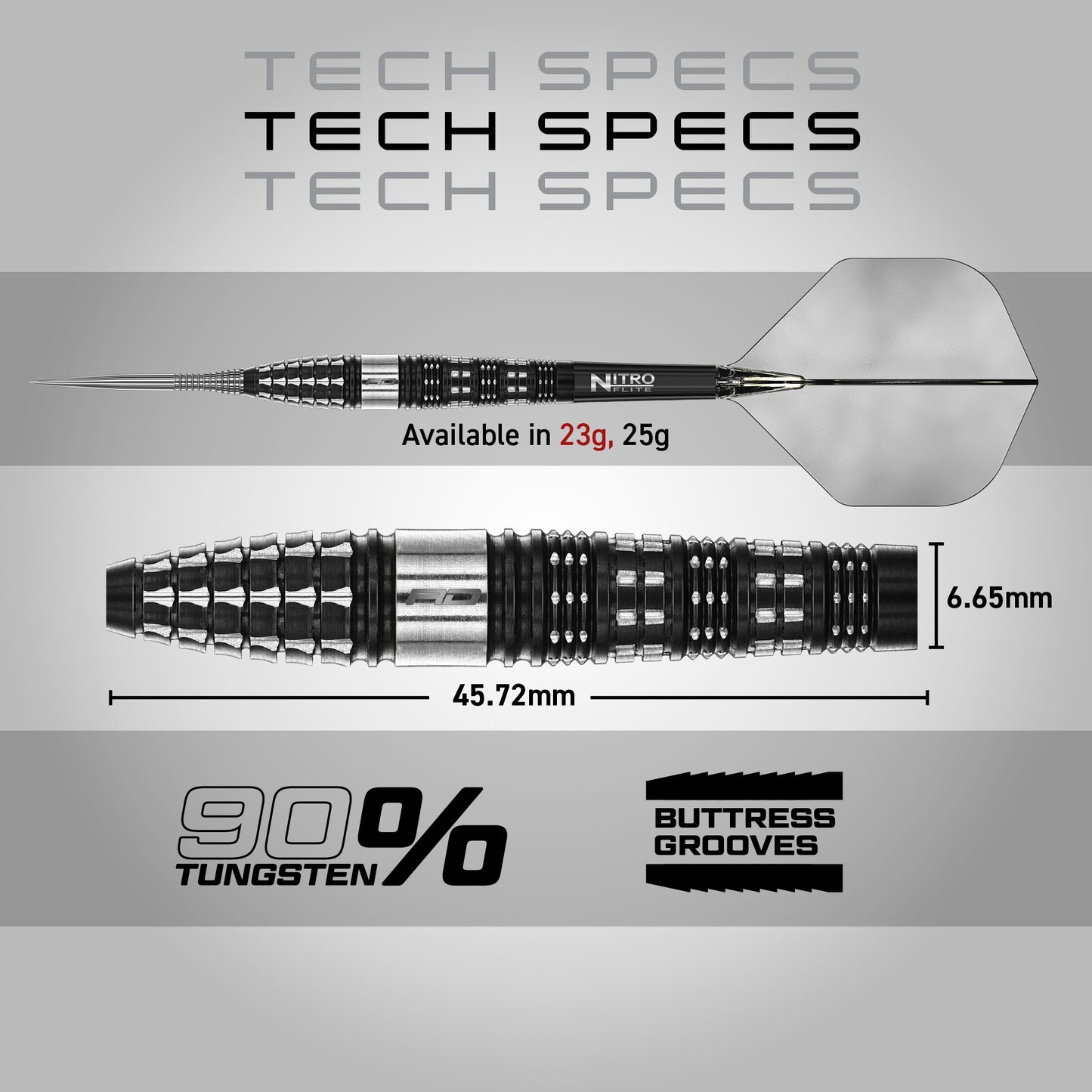 Red Dragon Recon Torpedo 90% Tungsten Steel Tip Dart Set