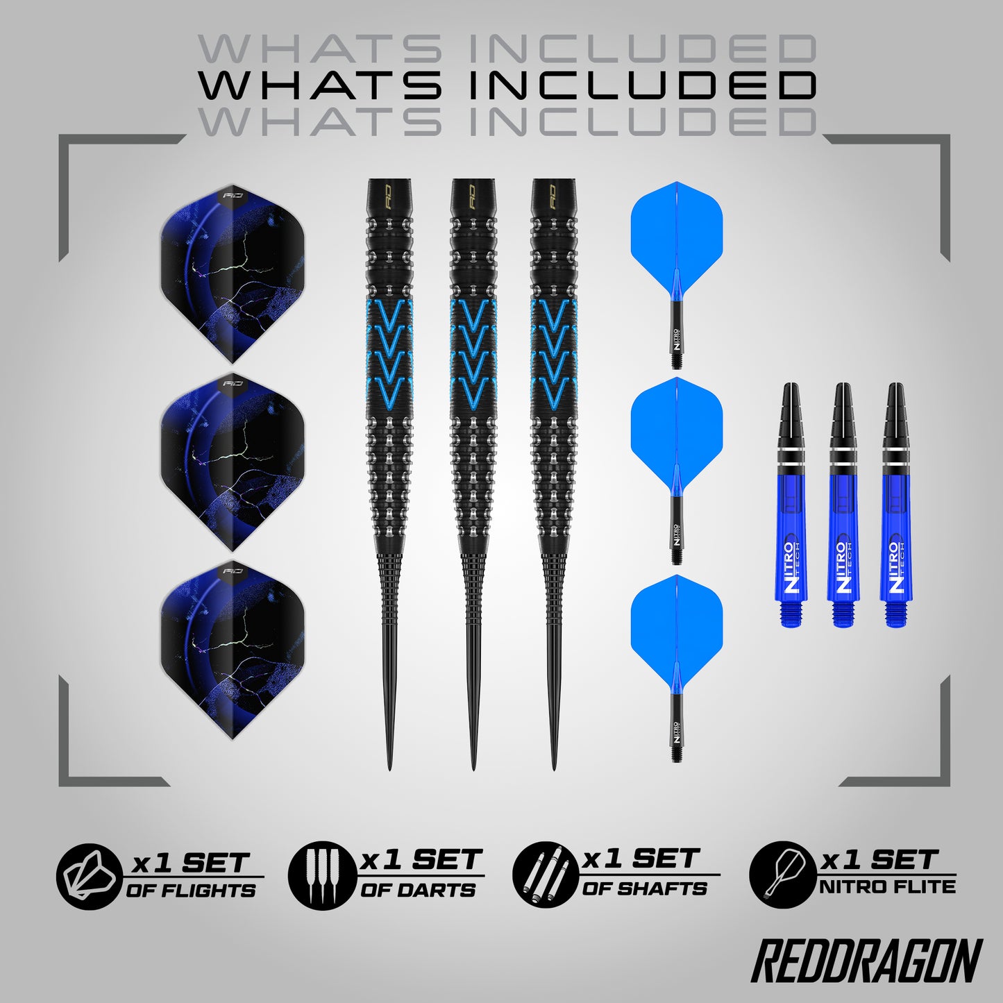 Red Dragon Amp Tapered 90% Tungsten Steel Tip Dart Set