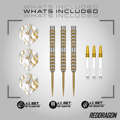 Red Dragon Paradym Gold Parallel 90% Tungsten Steel Tip Dart Set