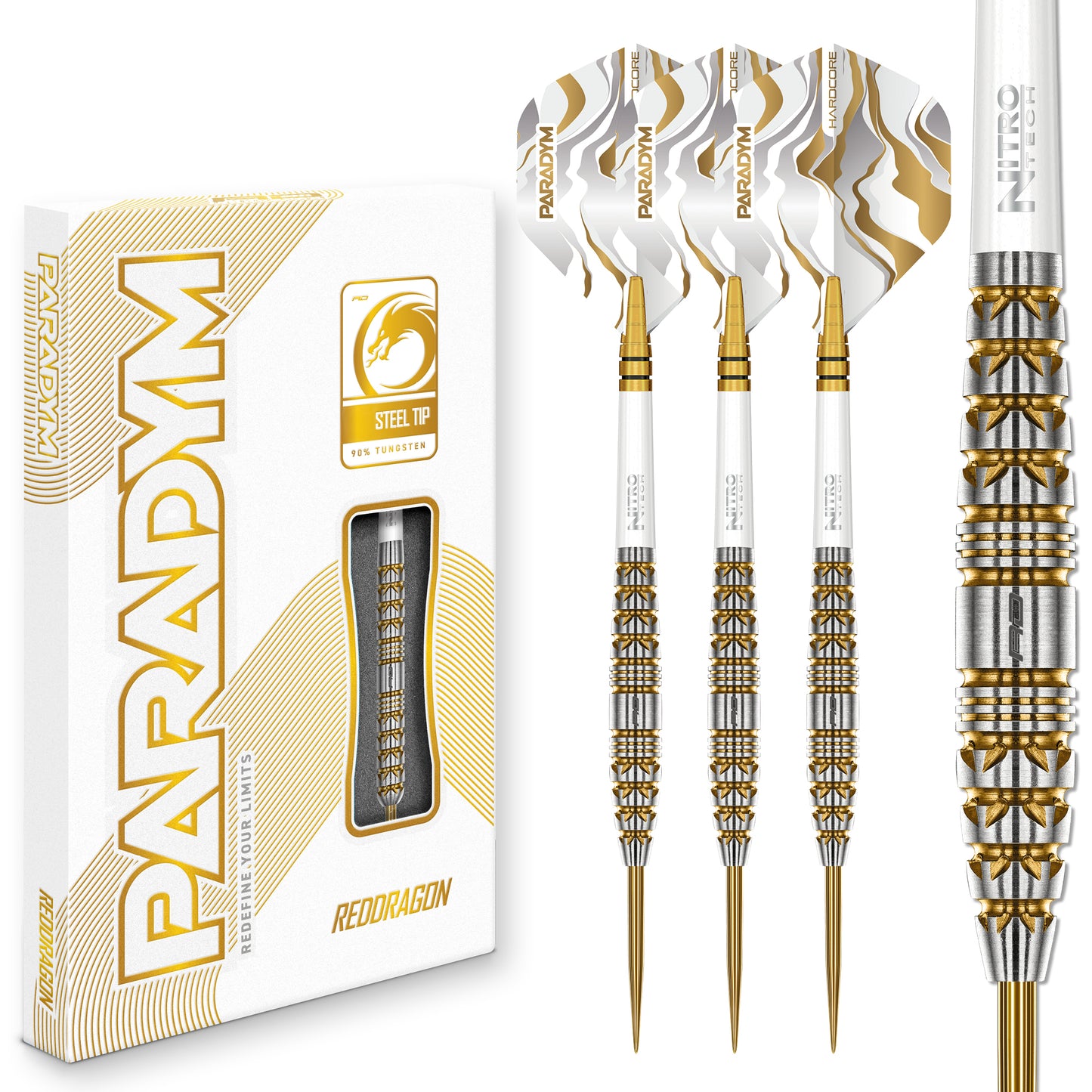Red Dragon Paradym Gold Torpedo 90% Tungsten Steel Tip Dart Set