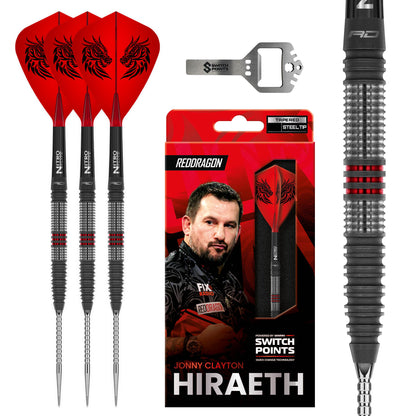 Red Dragon Jonny Clayton Hiraeth Switch Point Steel Tip Dart Set