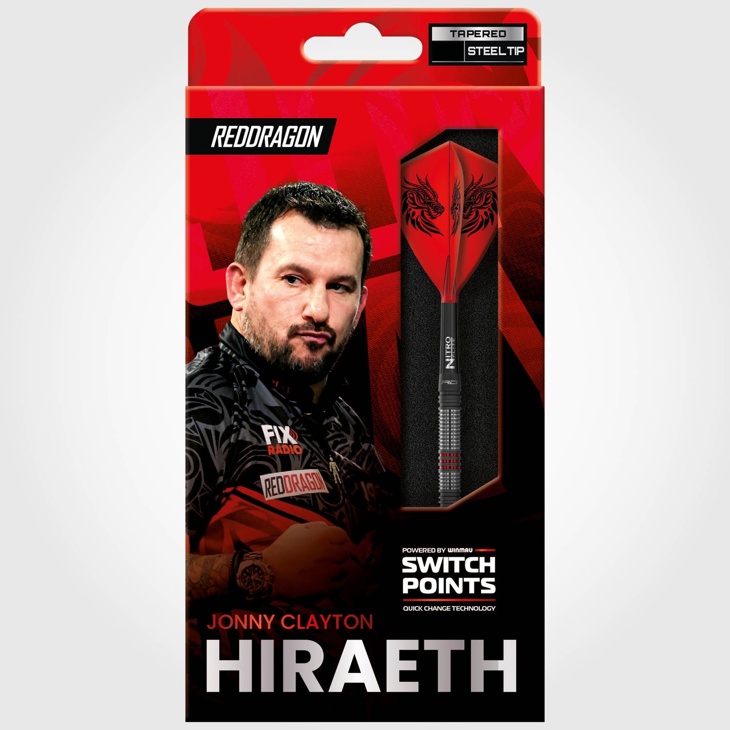 Red Dragon Jonny Clayton Hiraeth Switch Point Steel Tip Dart Set