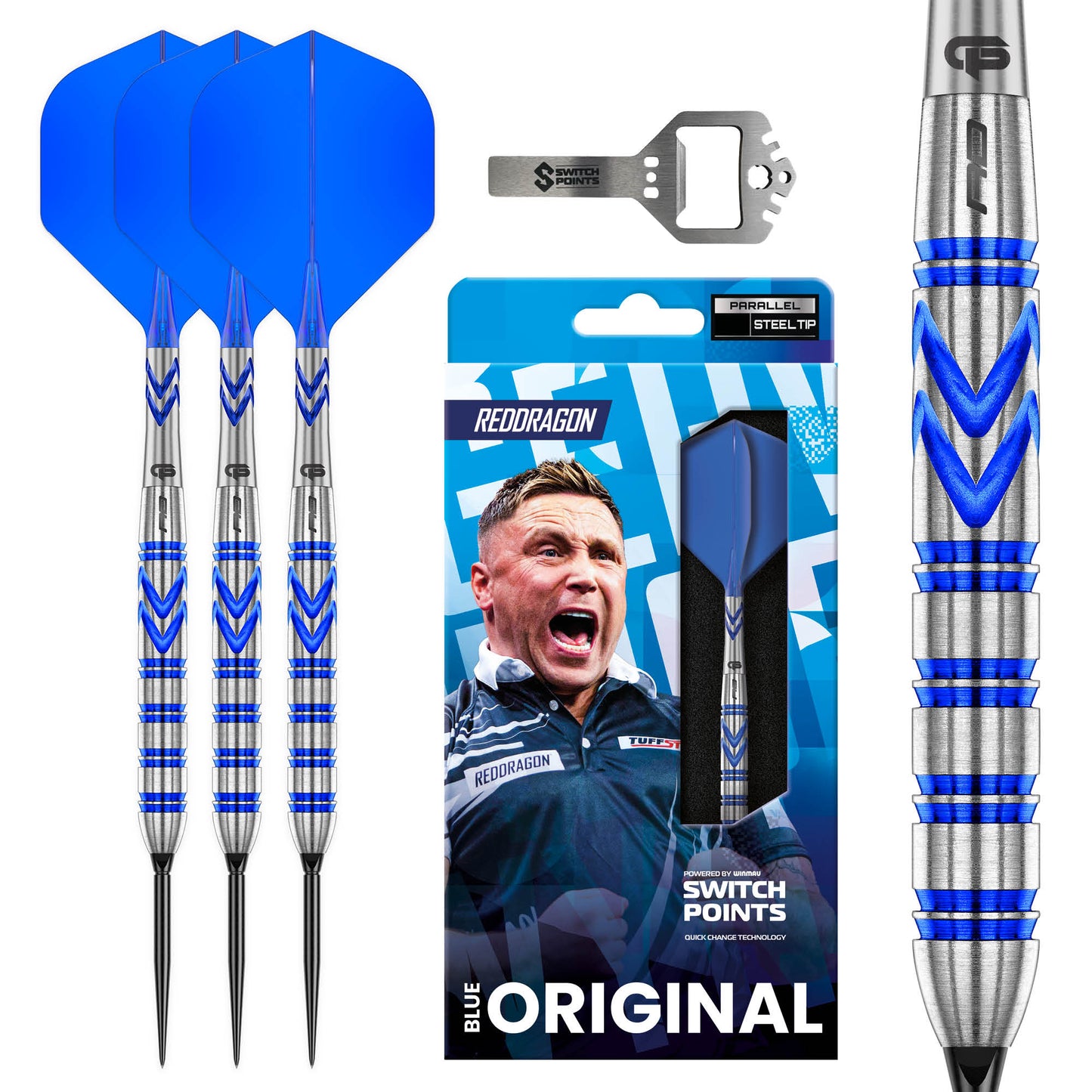 Red Dragon Gerwyn Price Original Switch Point Steel Tip Dart Set