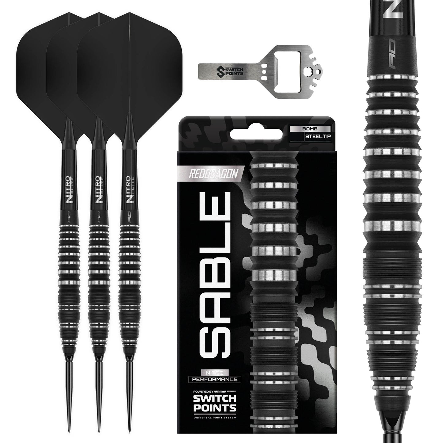 Red Dragon Sable Bomb Steel Tip Dart Set