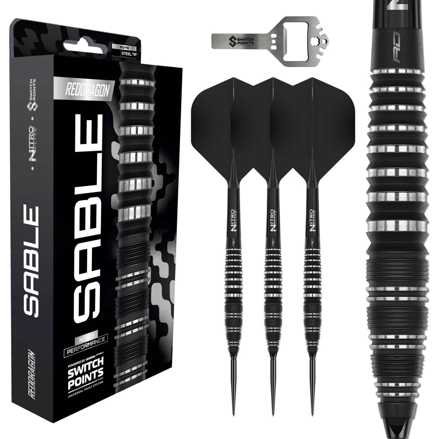 Red Dragon Sable Bomb Steel Tip Dart Set
